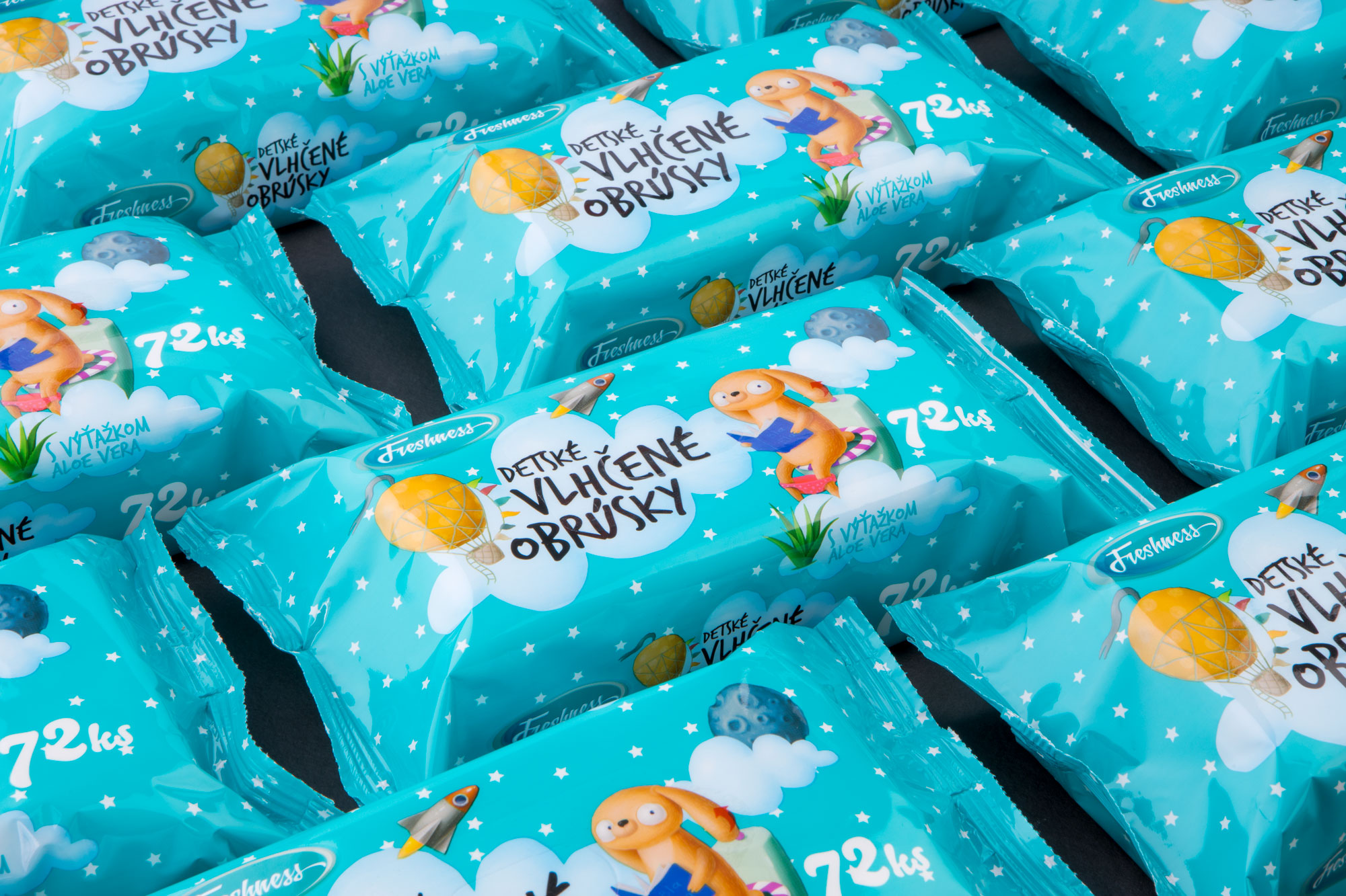 Vlhčené detské utierky - Obalový dizajn