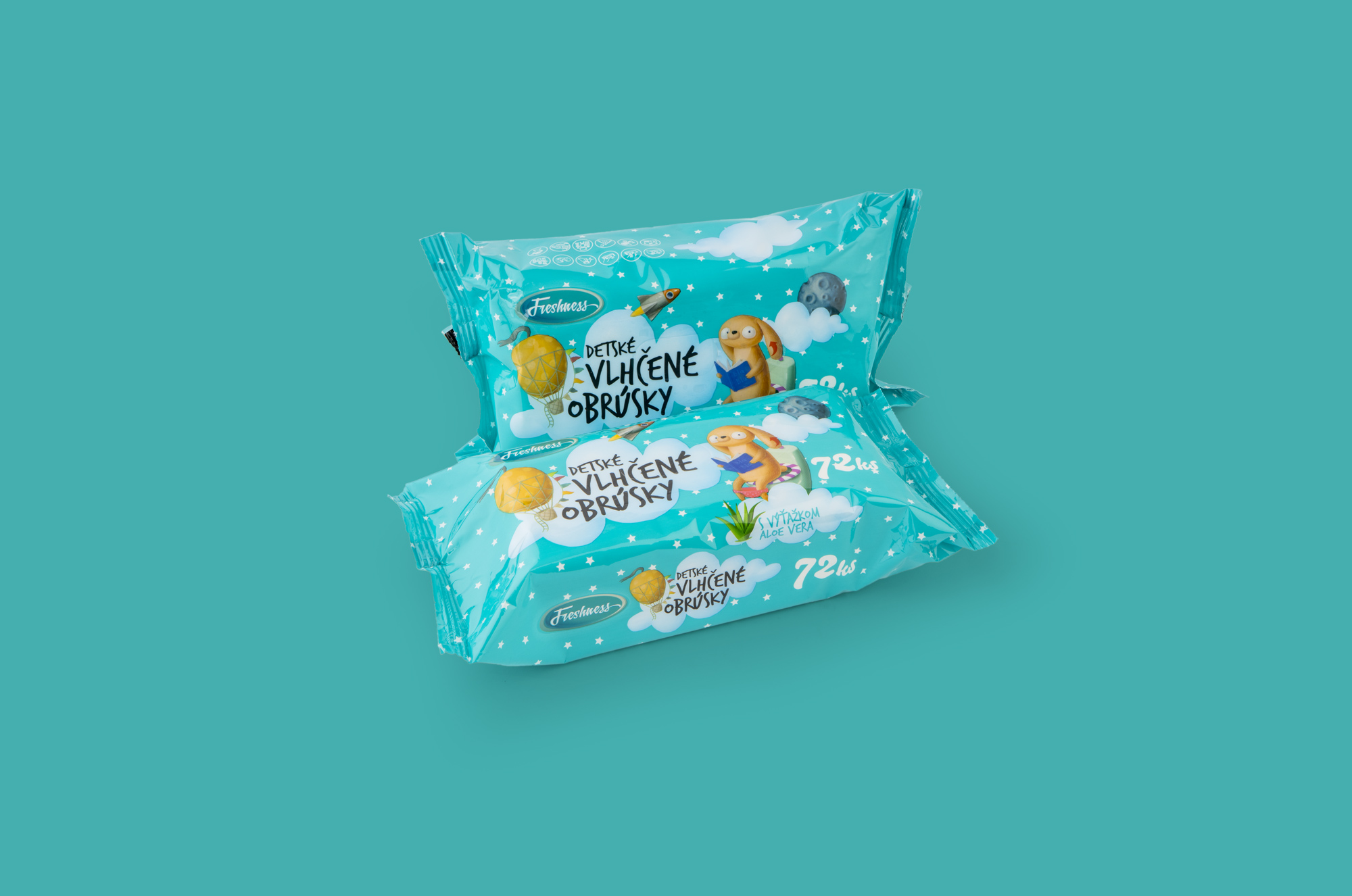 Vlhčené detské utierky - Obalový dizajn