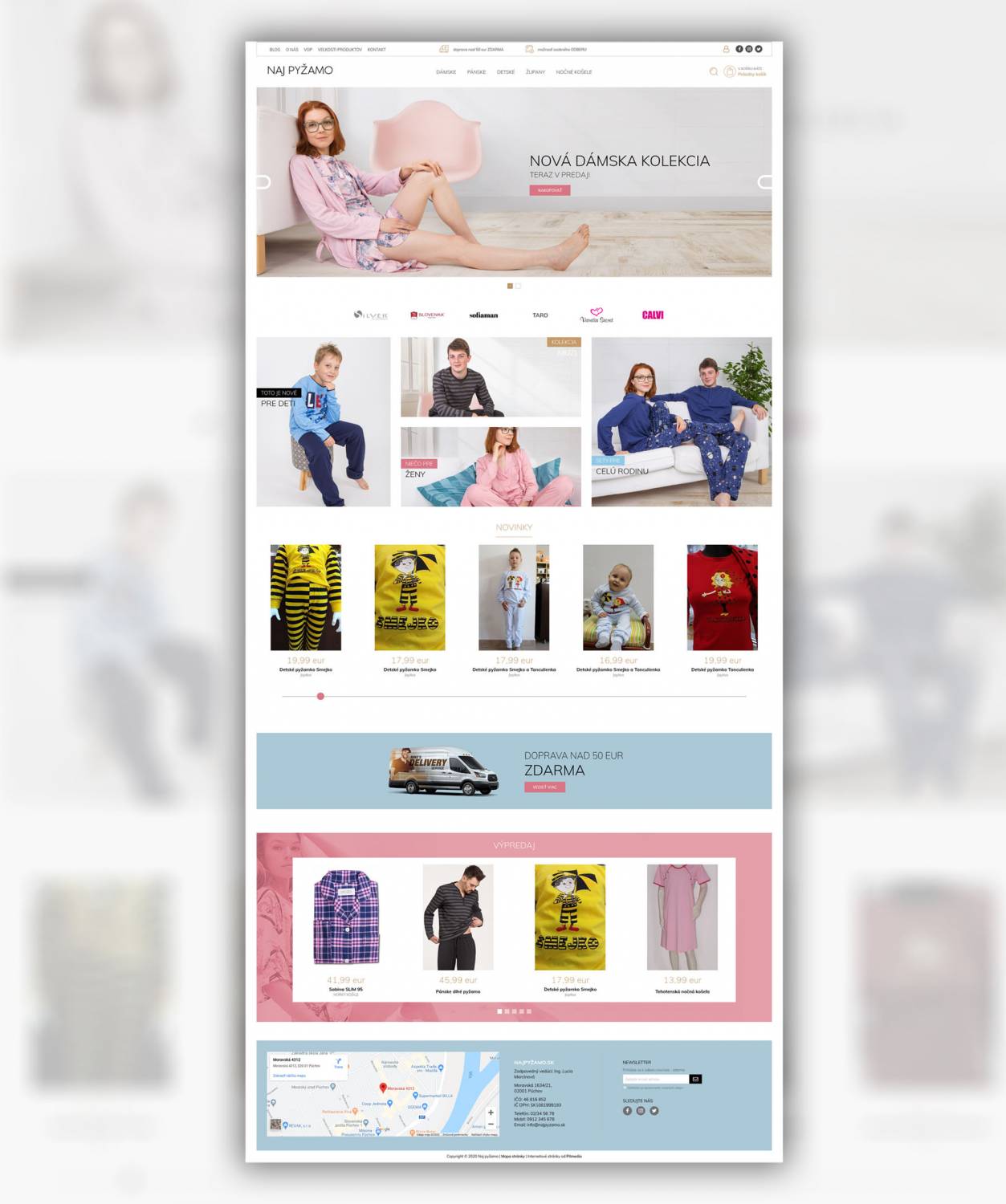 Internetový obchod Naj pyžamo - Tvorba web stránok