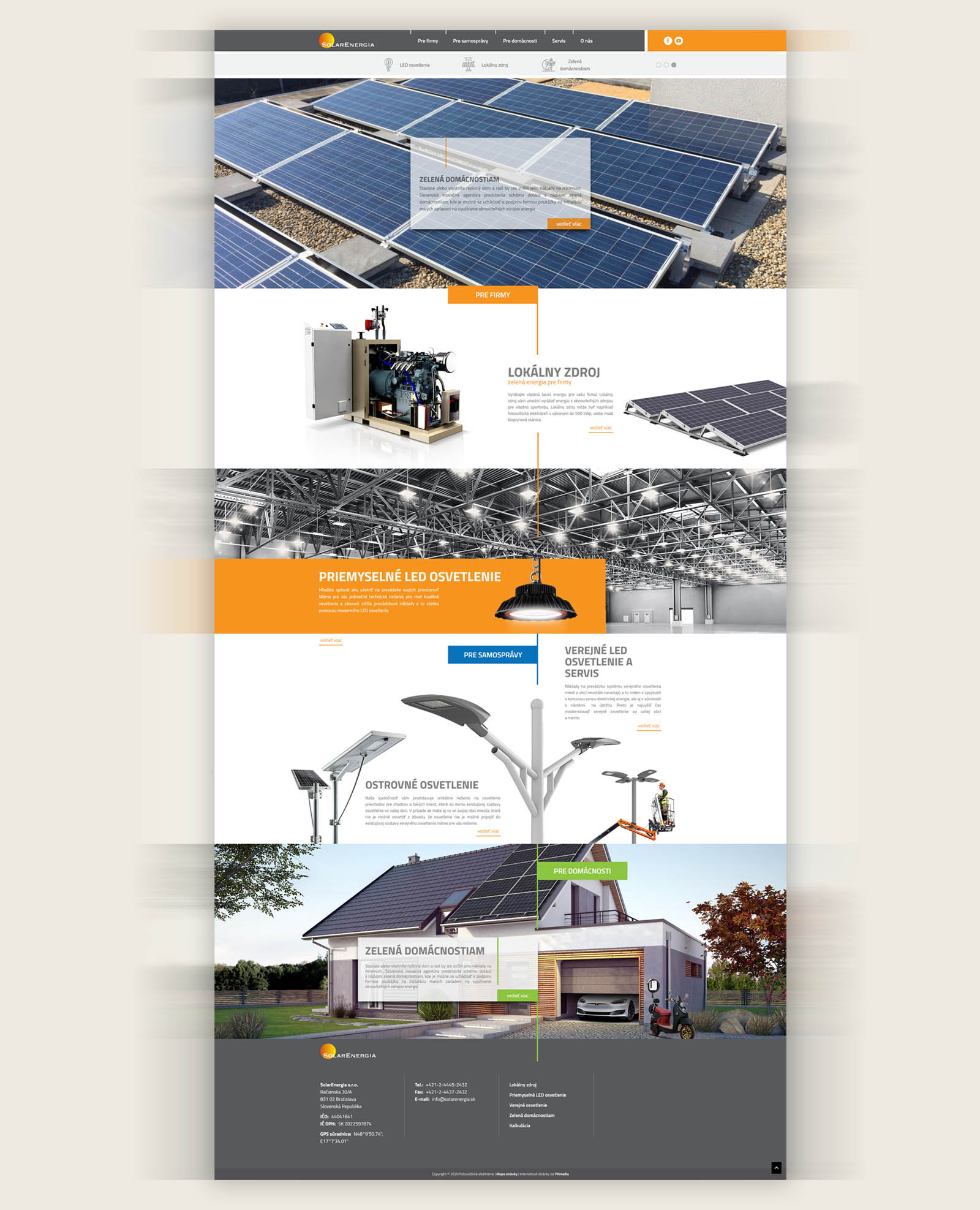 SolarEnergia - Tvorba web stránok