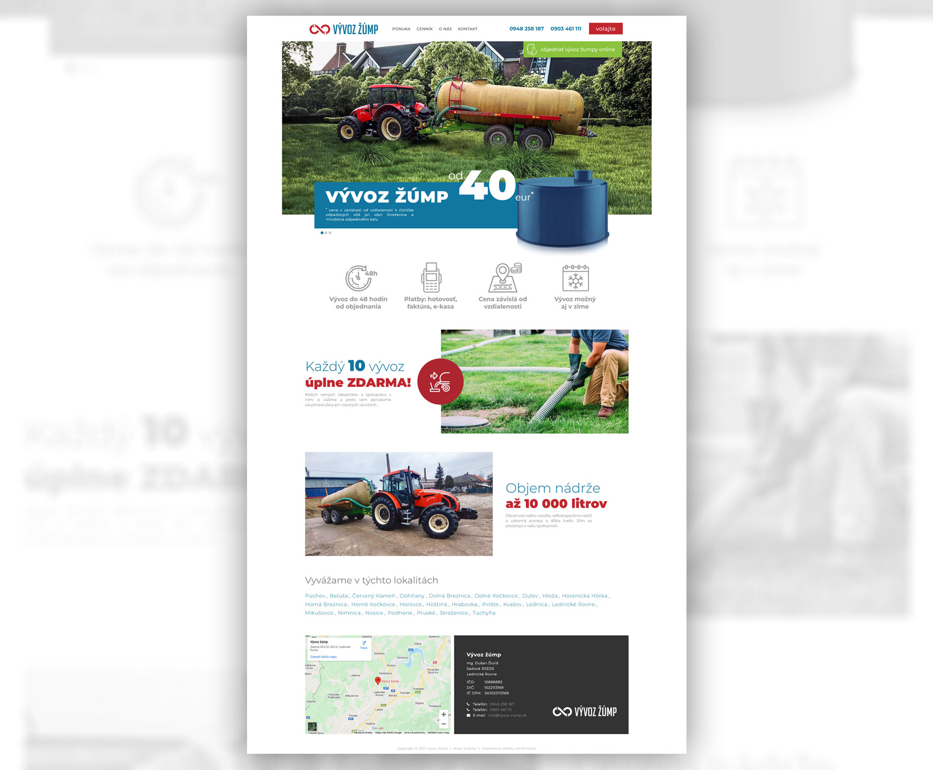 Vývoz žúmp - Tvorba web stránok