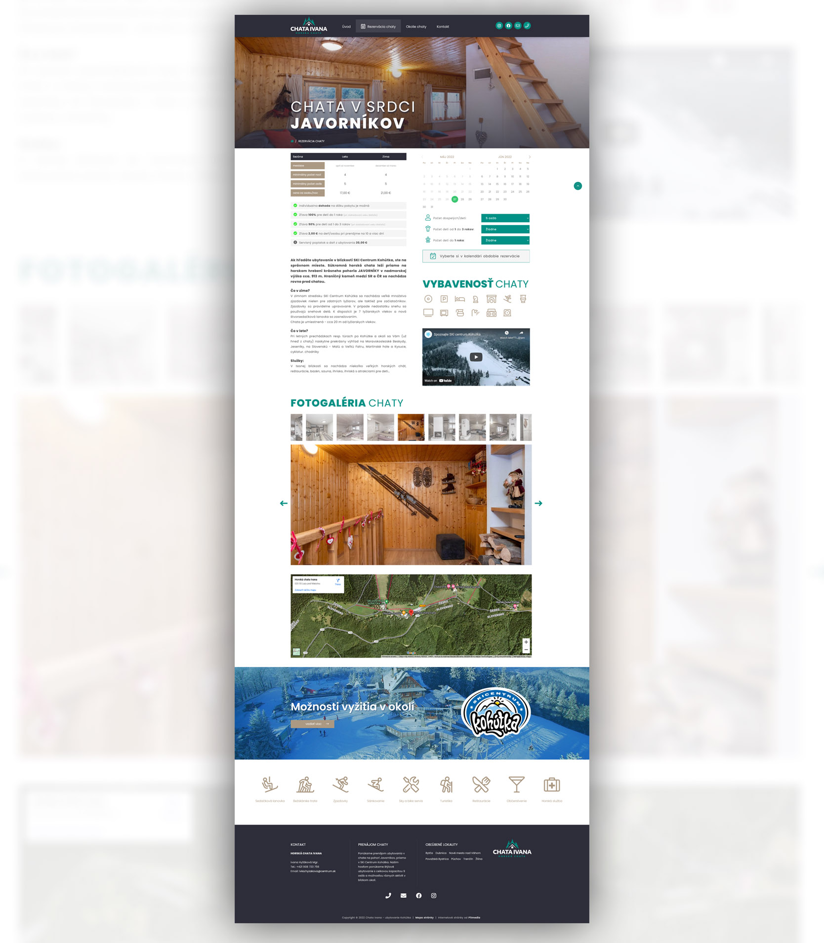 Rezervácia Chata Ivana - Tvorba web stránok