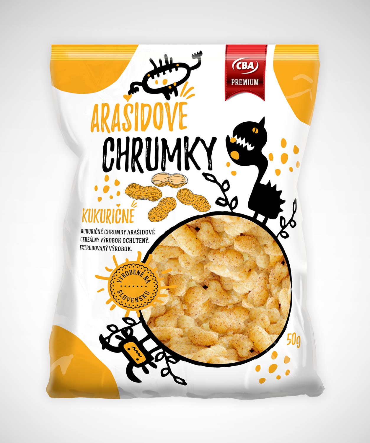 Arašidové chrumky - obal - Obalový dizajn