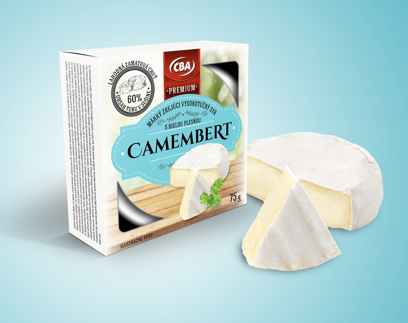 Syr Camembert - Obalový dizajn