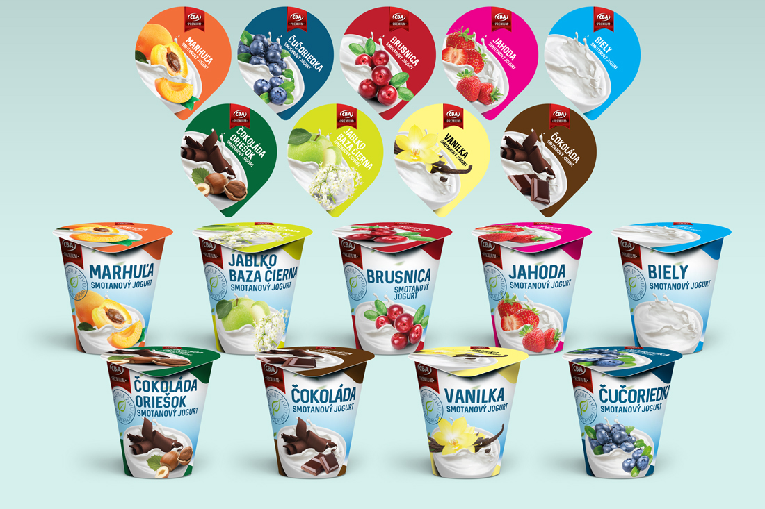 Ovocné jogurty - Obalový dizajn