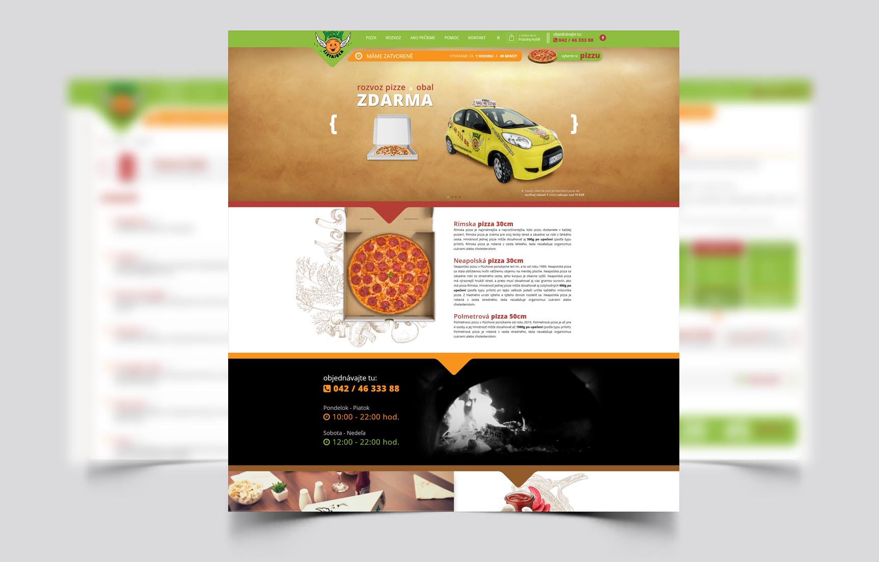 Lietajúca Pizza - Tvorba web stránok