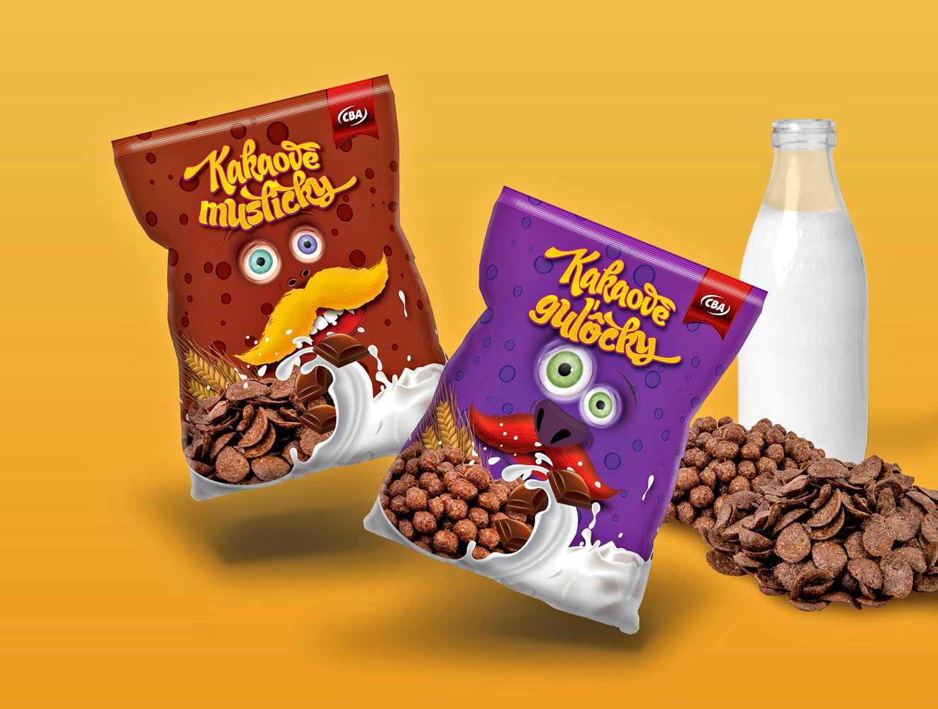 Kakaové cereálie - Obalový dizajn