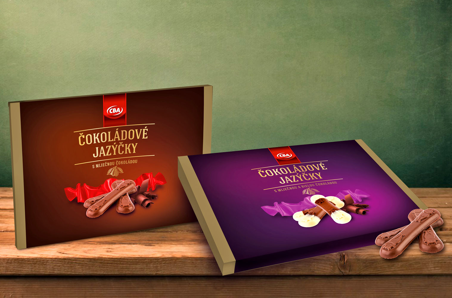 Čokoládové jazýčky - Obalový dizajn