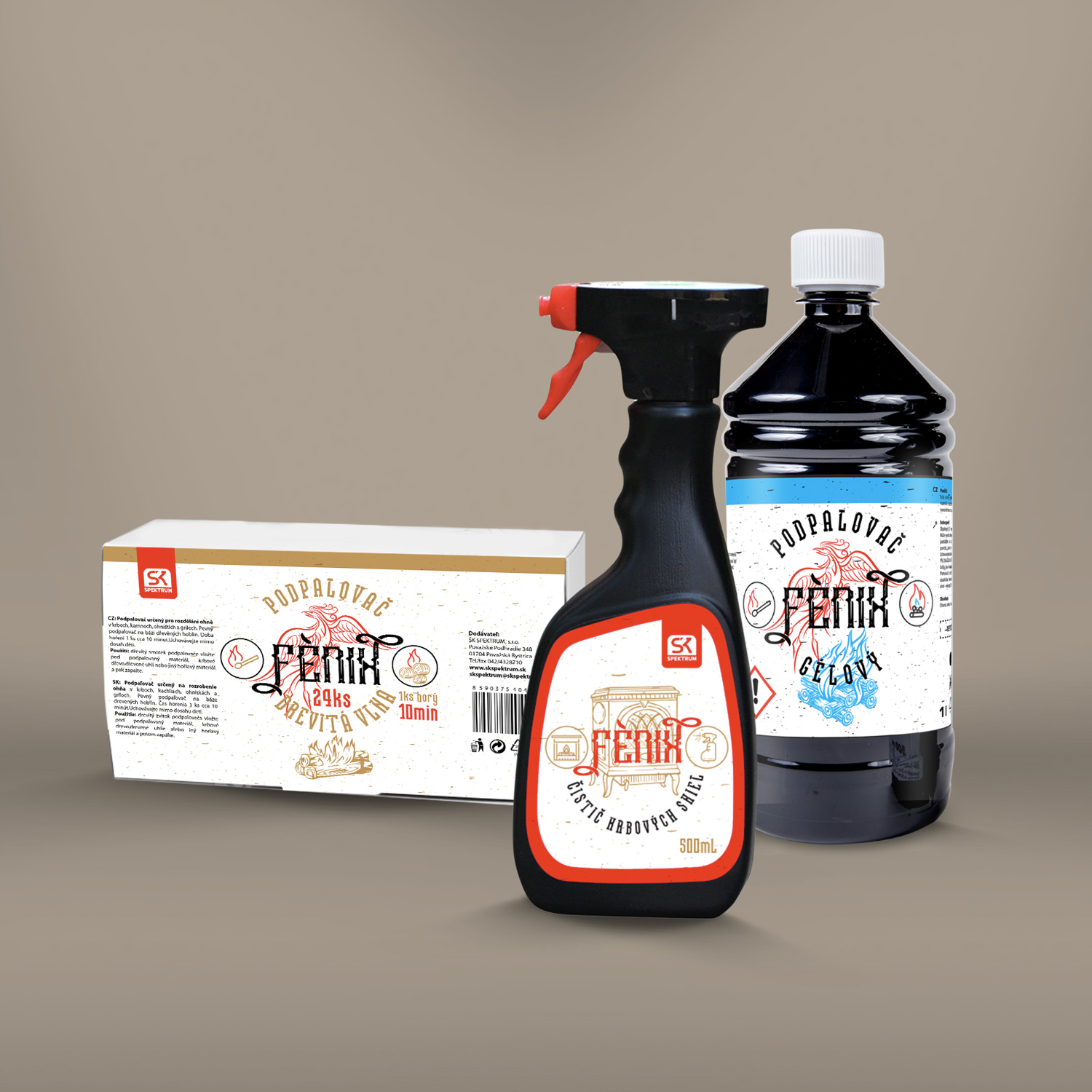 Fénix rada produktov - Obalový dizajn