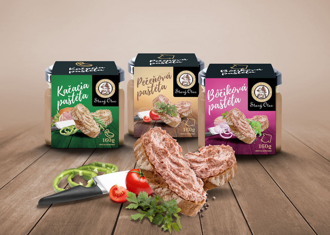 Paštéty pre Starého Otca - Obalový dizajn
