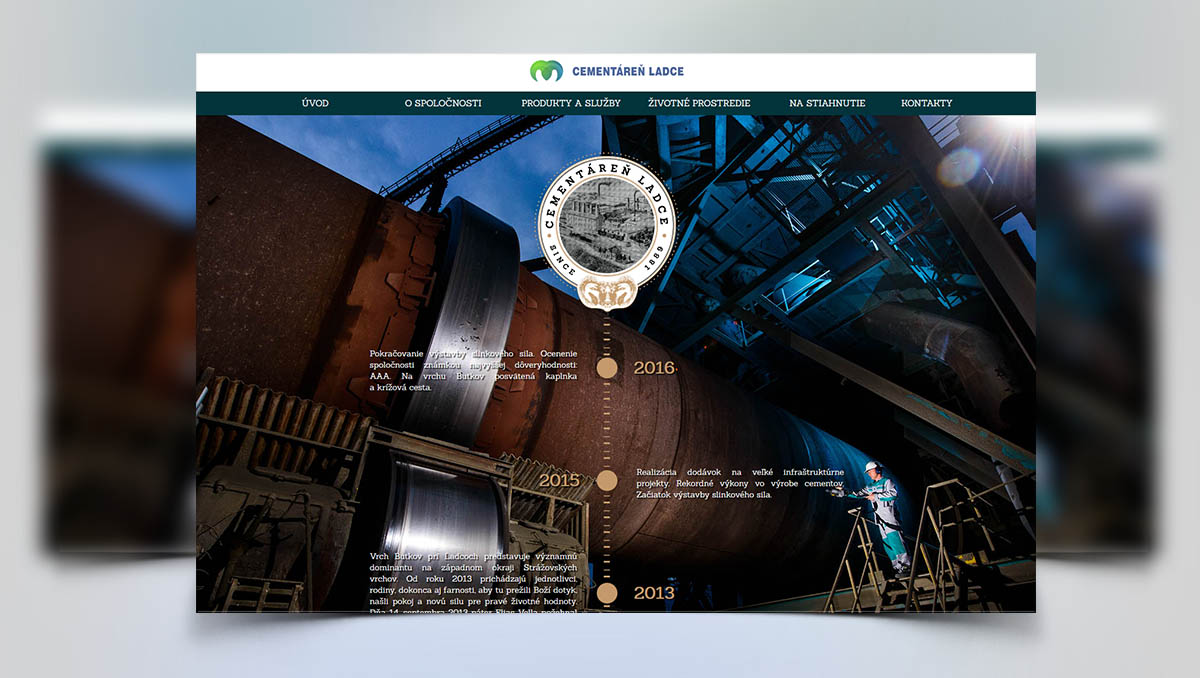 Považská cementáreň - Tvorba web stránok