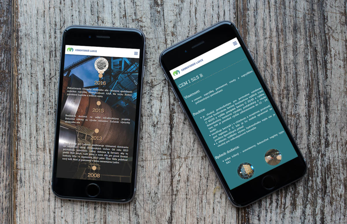 Považská cementáreň - Tvorba web stránok