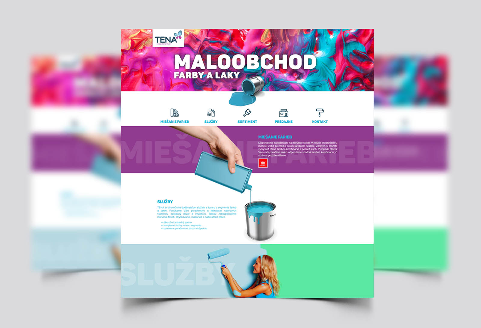 TENA farby - Tvorba web stránok