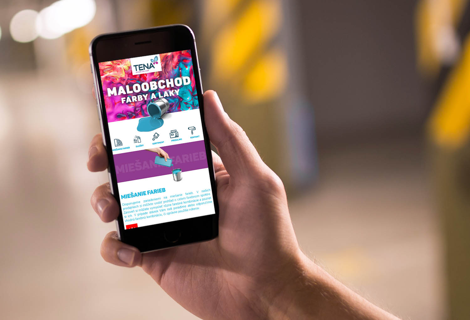 TENA farby - Tvorba web stránok