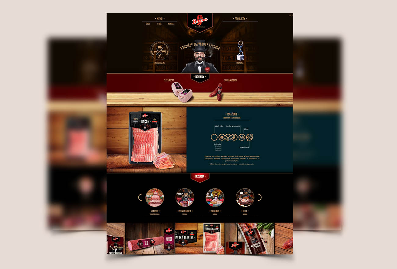 BARON - Púchovský mäsový priemysel - Tvorba web stránok